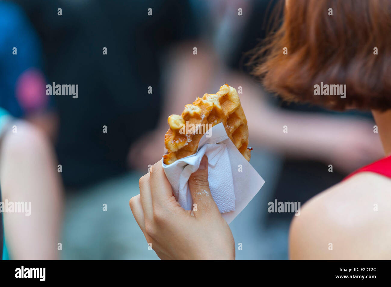 Belgium Wallonia Brussels The Belgian waffle is the name given by the Brussels Maurice Vermersch the variant of Brussels waffle Stock Photo