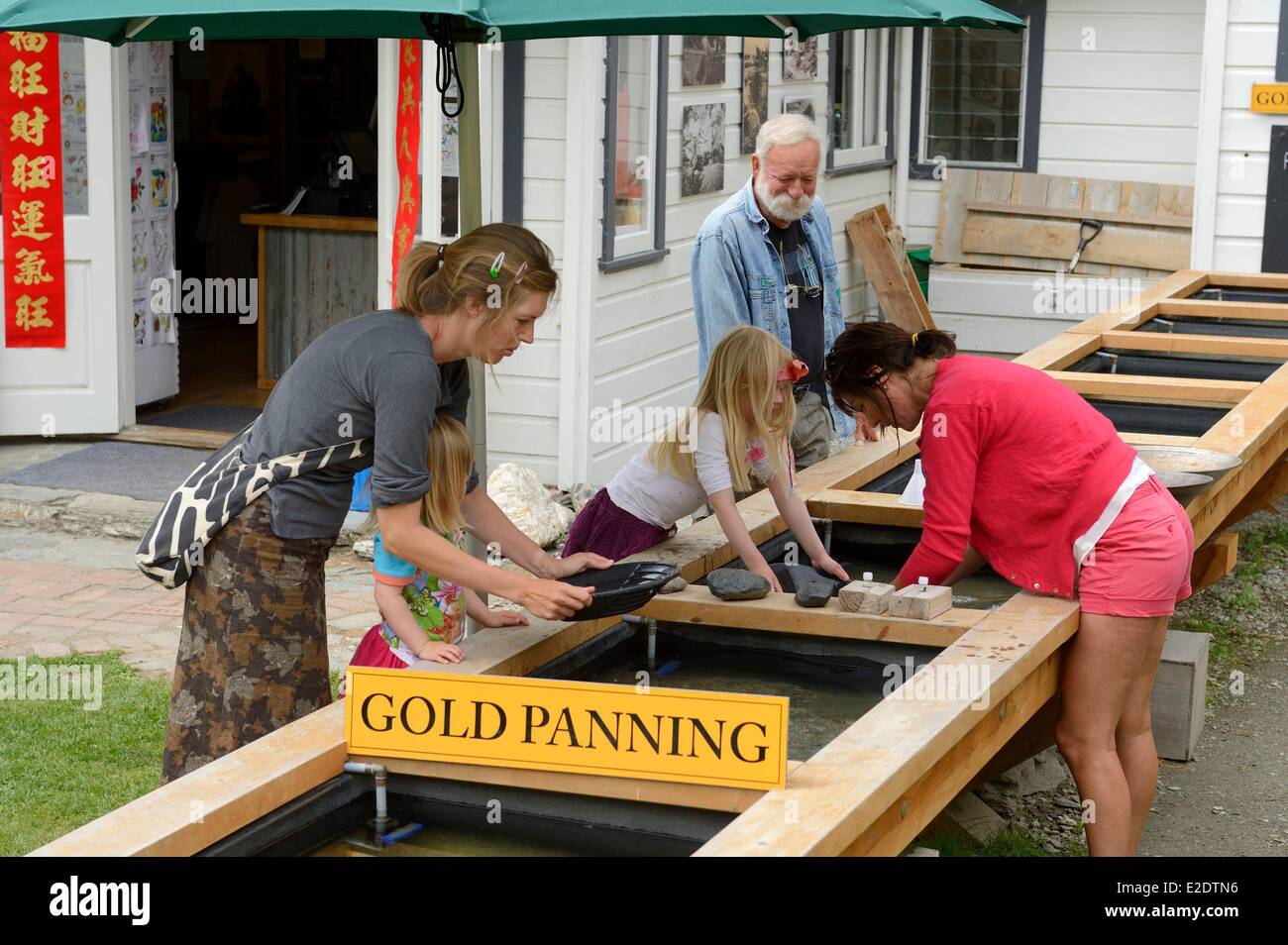 New Zealand South island Otago region Arrowtown is a historic gold mining town on the banks of the Arrow River visitors can Stock Photo