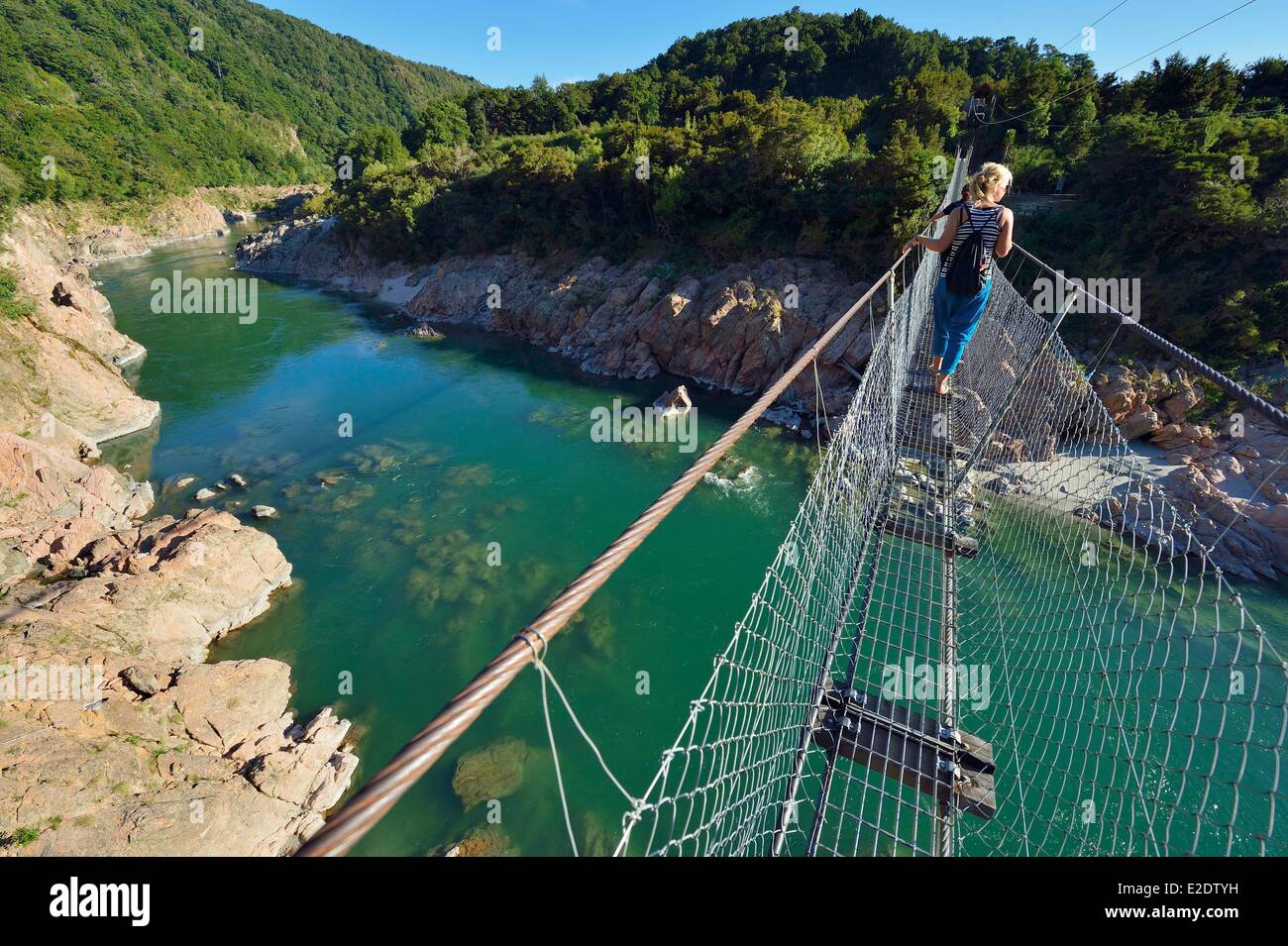 New Zealand South island West Coast 14 km from Murchison Buller River is famous for fishing and water sports but also for the Stock Photo