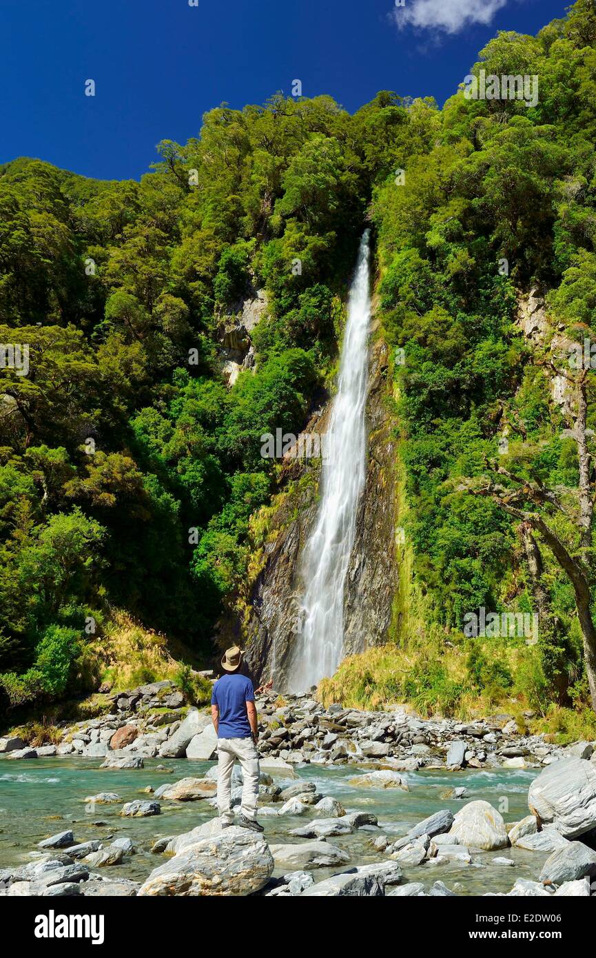 New Zealand South island Otago region Te Wahipounamu site listed as World Heritage by UNESCO the Mount Aspiring National Park Stock Photo