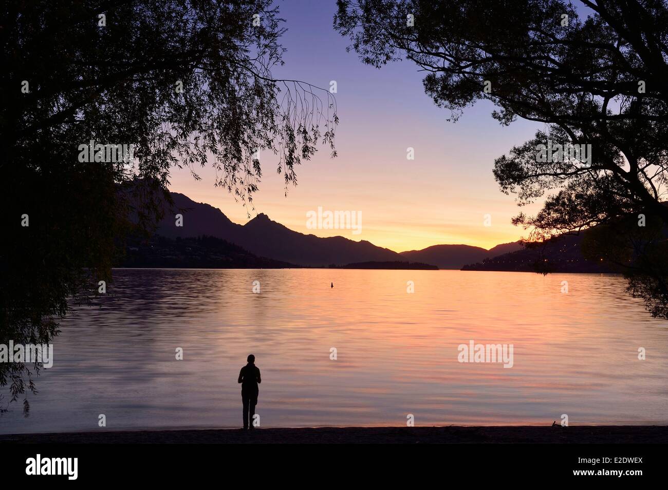 New Zealand, South island, Otago region, Lake Wakatipu close to Queenstown, world-renowned for its adventure activities Stock Photo