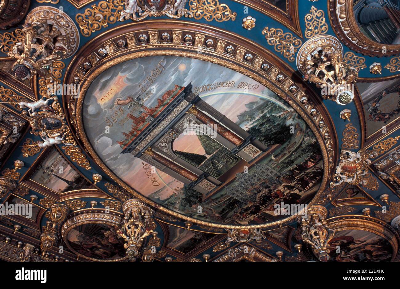 Poland Eastern Pomerania Gdansk the Great Council Hall ceiling of the Town Hall located at the corner of the Long street Stock Photo