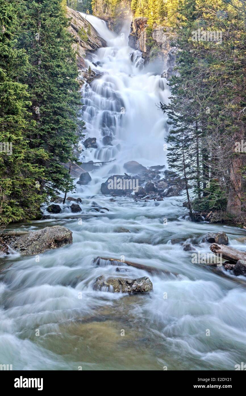 United States Wyoming Grand Teton National Park Hidden Falls west of