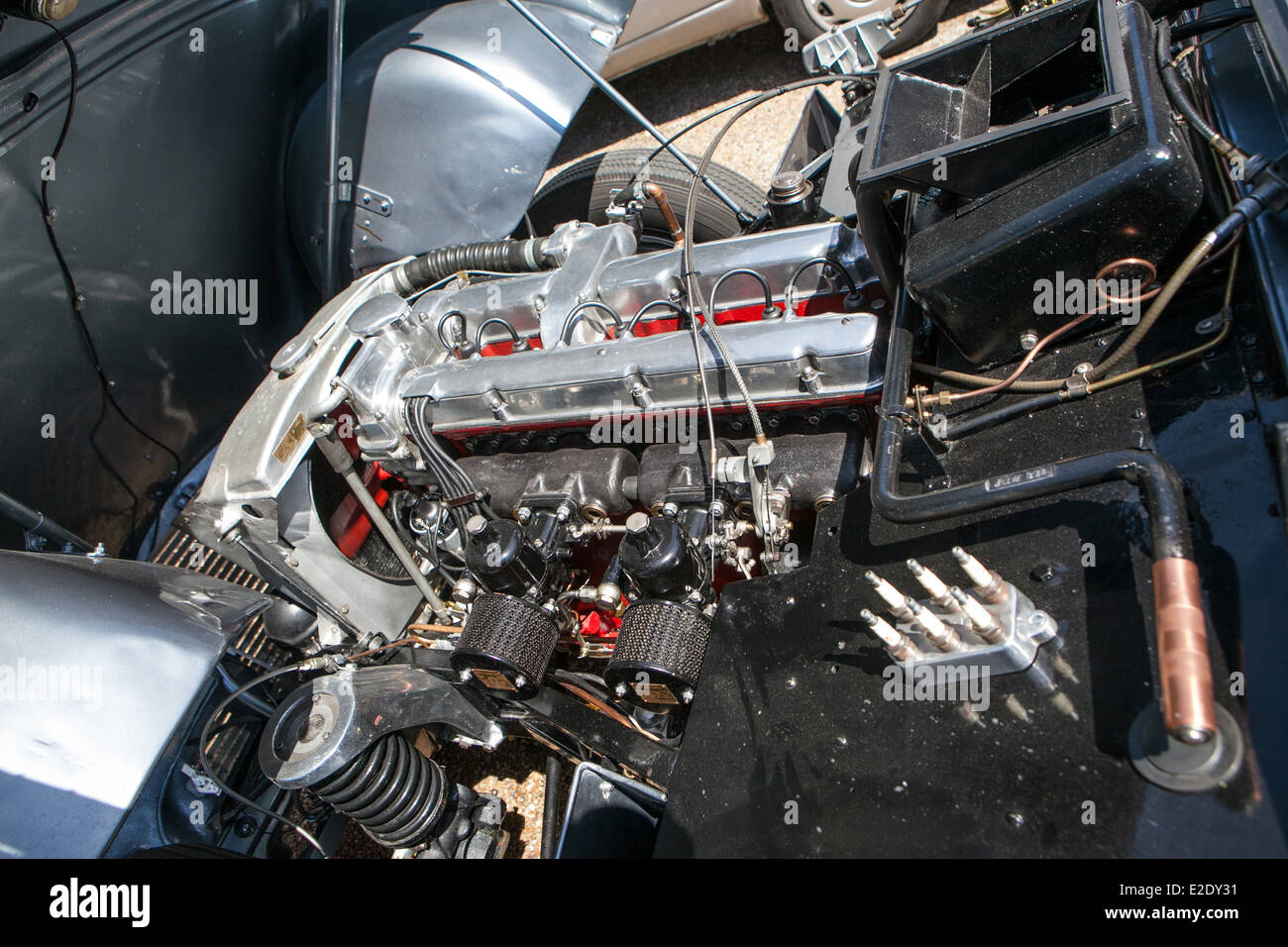 Aston Martin DB/2/4 car, engine Stock Photo