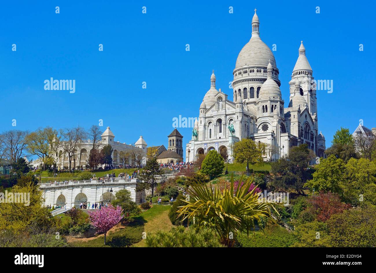 France Paris Sacred-Heart basilica in Montmartre Stock Photo
