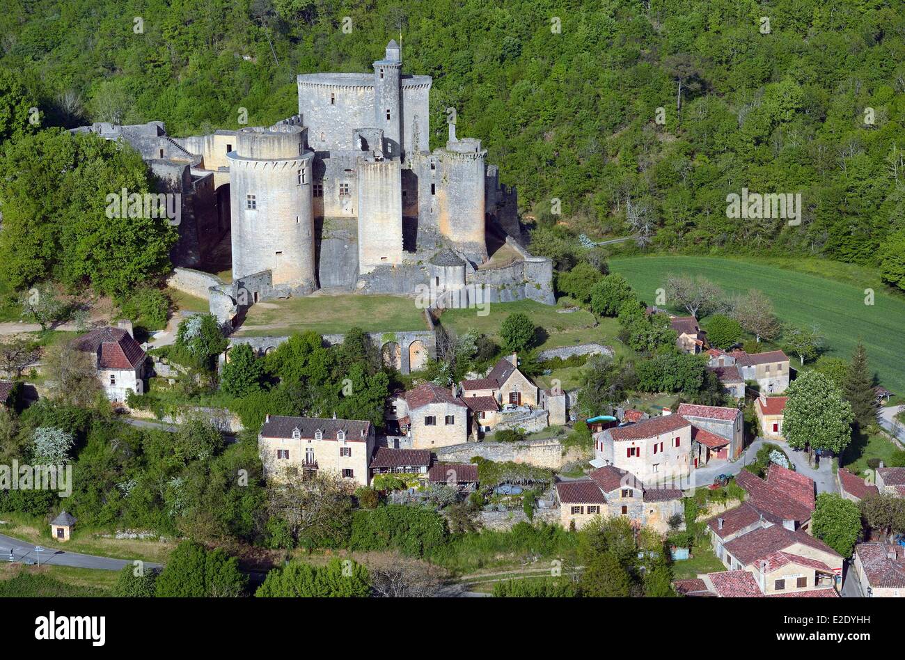 France LotetGaronne the castle of Bonaguil (aerial view