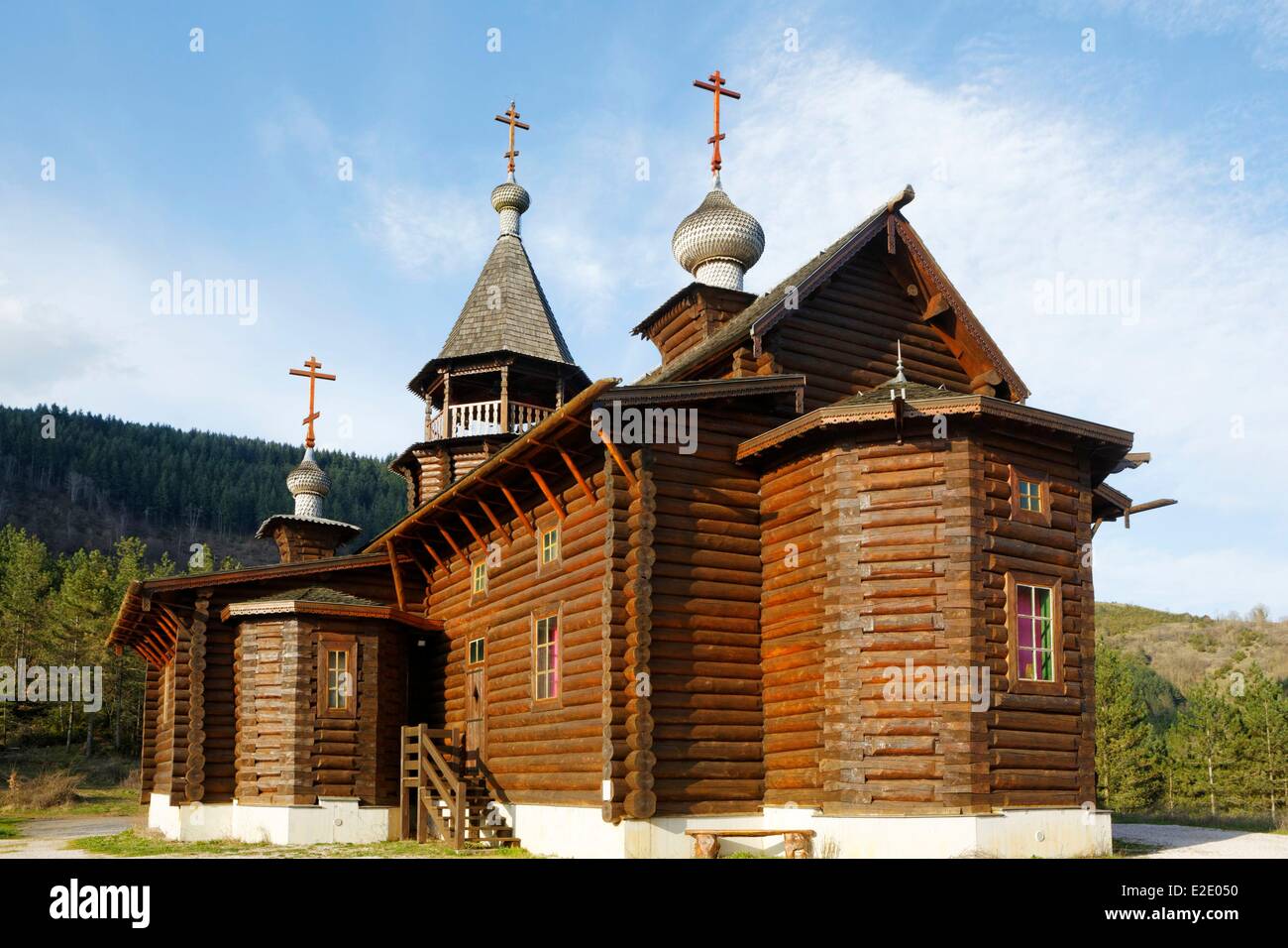 France Aveyron eglise russe russian church nearby Sylvanes Midi Pyrennees France Europe Stock Photo