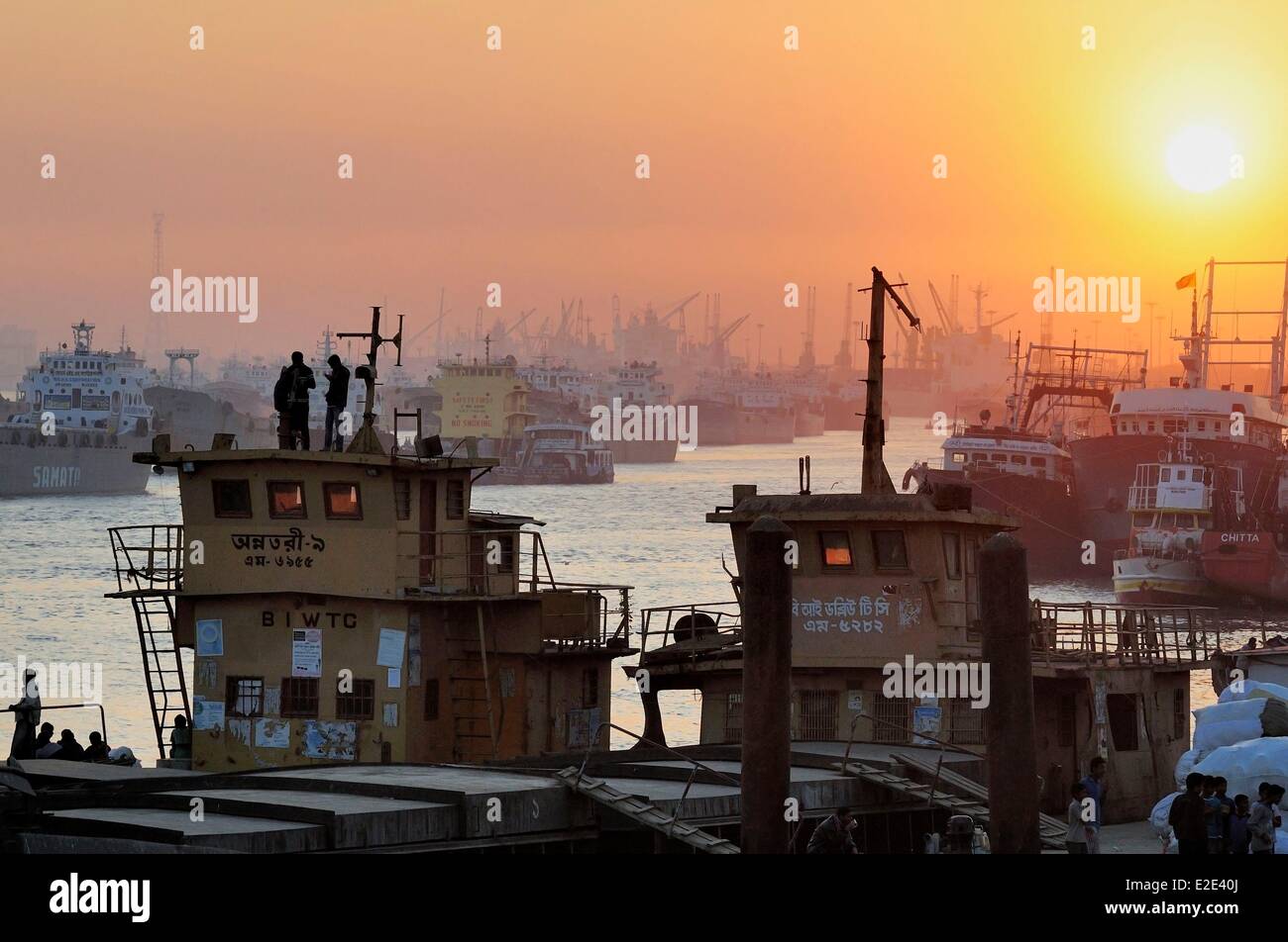 Bangladesh Chittagong principal seaport and second largest city of Bangladesh located at the estuary of the Karnaphuli River on Stock Photo