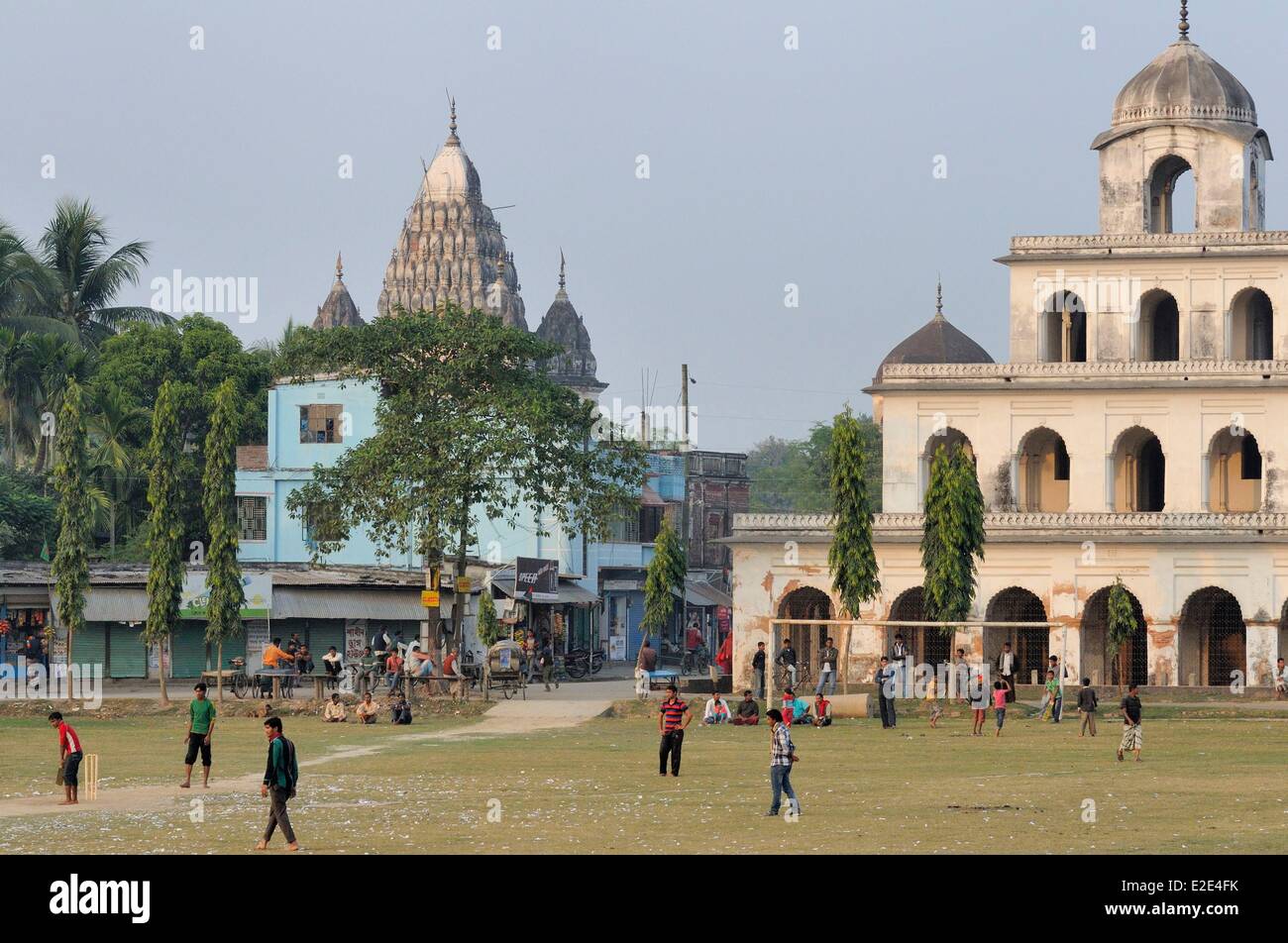 Bangladesh Puthia the Puthia Temple Complex consists of a cluster of old Hindu temples (19th century) Shiva temple (1823) and Stock Photo
