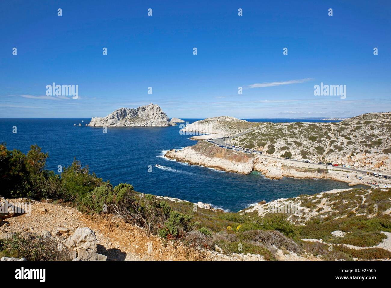 France Bouches du Rhone Marseille European Capital of Culture 2013 Calanques National Park cove Callelongue Cap Croisette Stock Photo