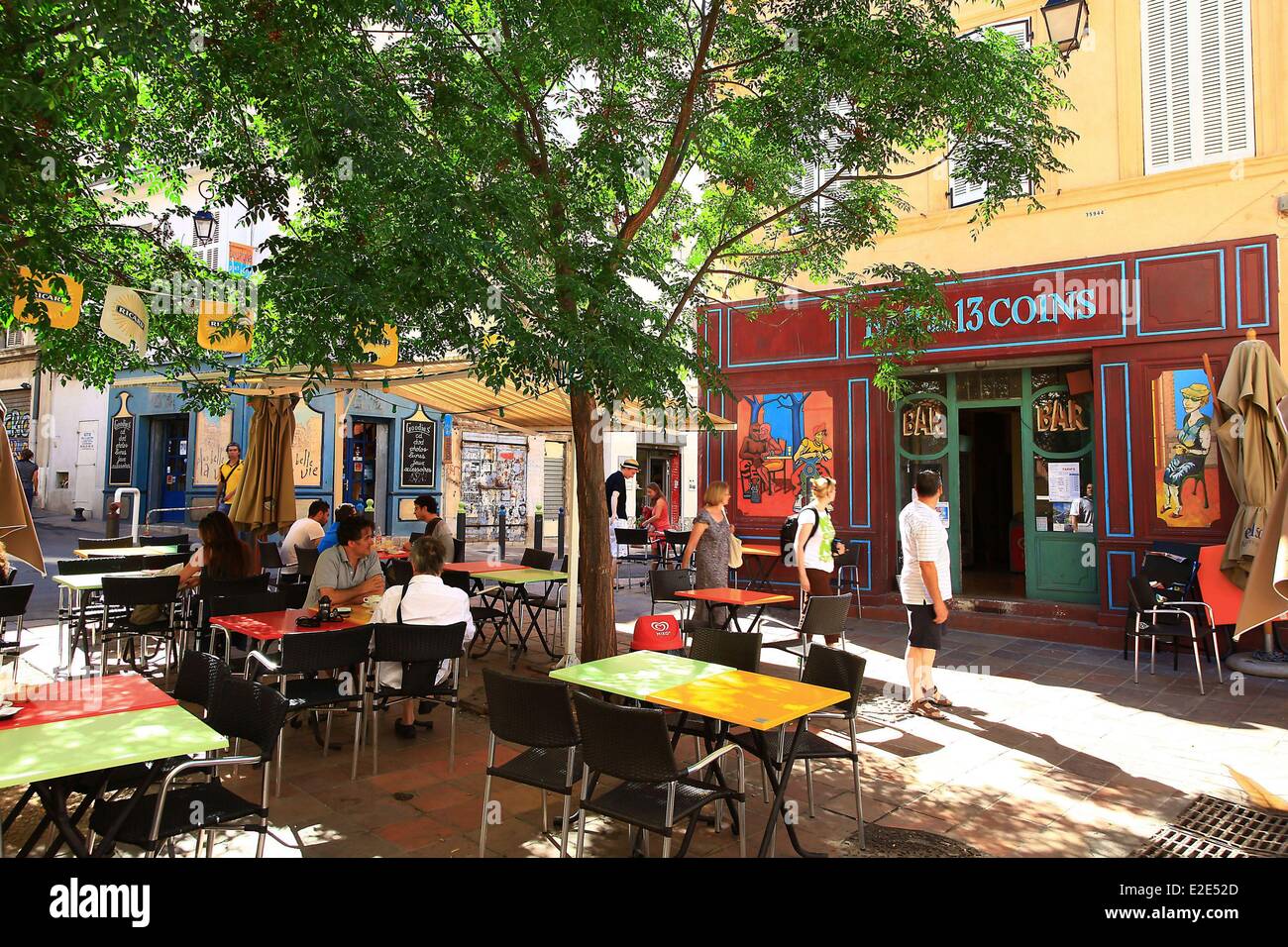 France Bouches du Rhone Marseille European Capital of Culture 2013 Euro-Mediterranean area Panier district 13 Cantons place Stock Photo