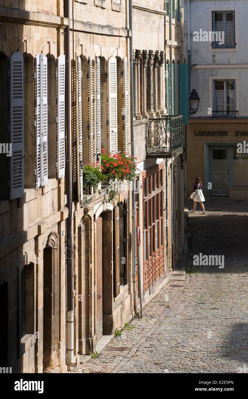 France, Saone et Loire, Cluny Street Stock Photo