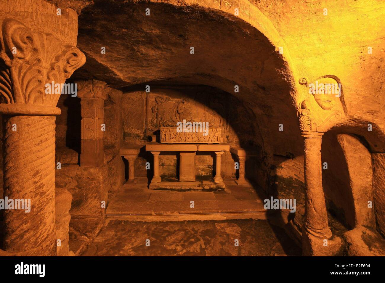 France, Bouches du Rhone, Marseille, European Capital of Culture 2013, Saint Victor Abbey, the crypt Stock Photo