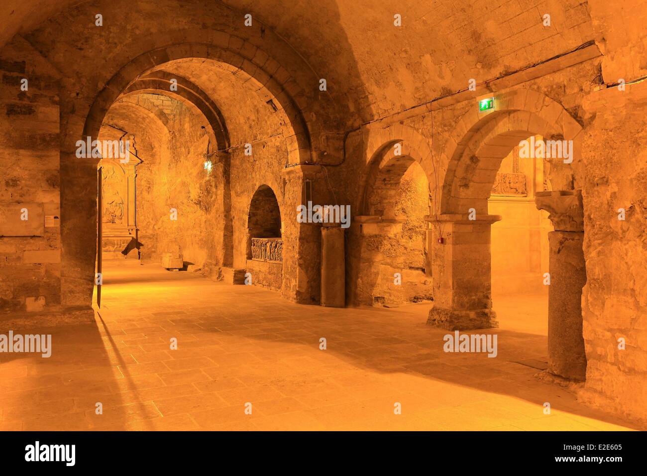 France, Bouches du Rhone, Marseille, European Capital of Culture 2013, Saint Victor Abbey, the crypt Stock Photo