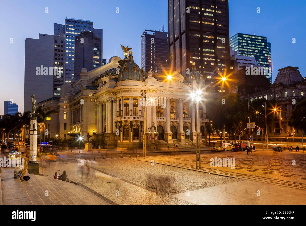 Brazil, Rio de Janeiro, villle center (Centro), Municipal Theatre in ...