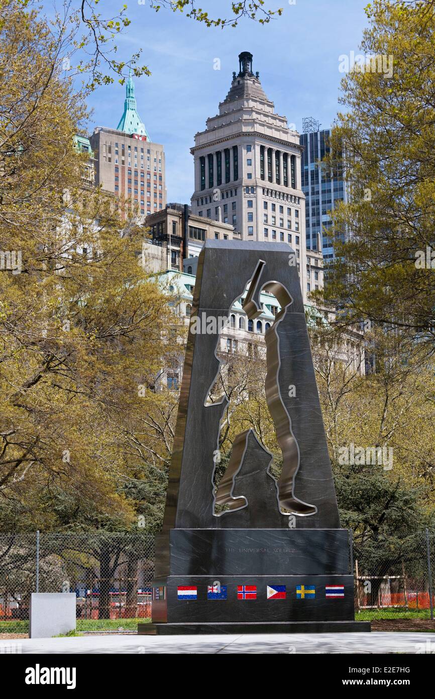 United States, New York, Manhattan, Lower Manhattan, Battery Park, monument to veterans of the Korean War Stock Photo