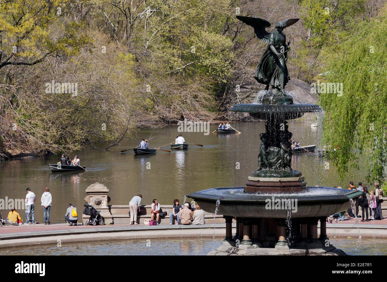 United States, New York, Manhattan, Central Park, Bethesda Fountain and ...