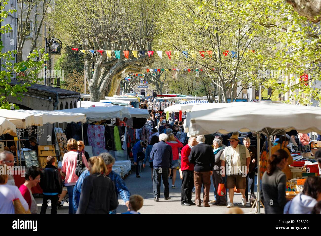 France, Gard, Saint Jean du Gard, market day Stock Photo