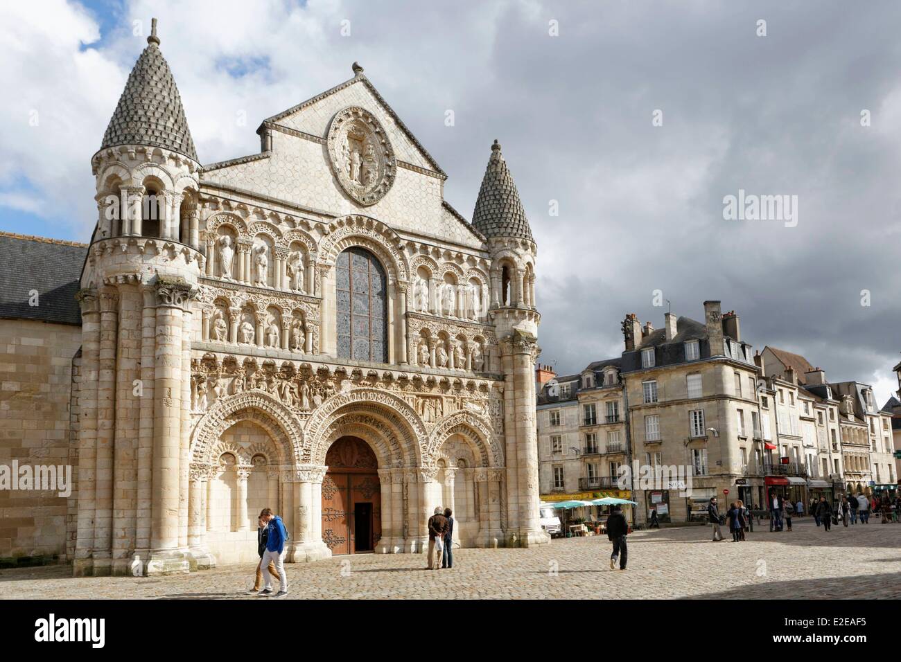France, Vienne, Poitiers, romanesque church, Notre Dame la Grande church Stock Photo