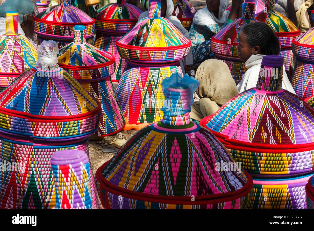 Ethiopia, Tigray region, Axoum, injera's baskets Stock Photo Alamy