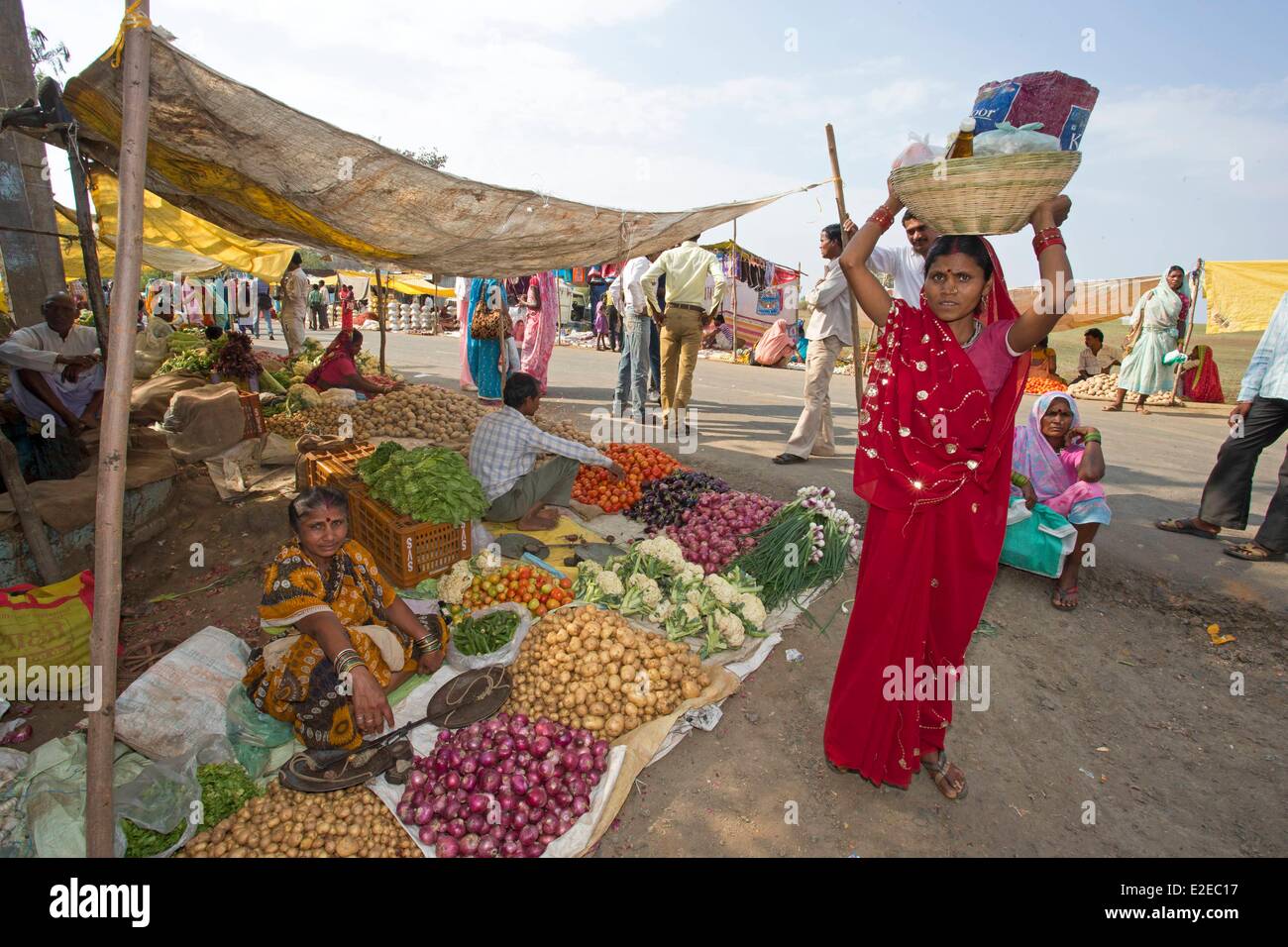 India, Madhya Pradesh state, Jabalpur, market Stock Photo Alamy