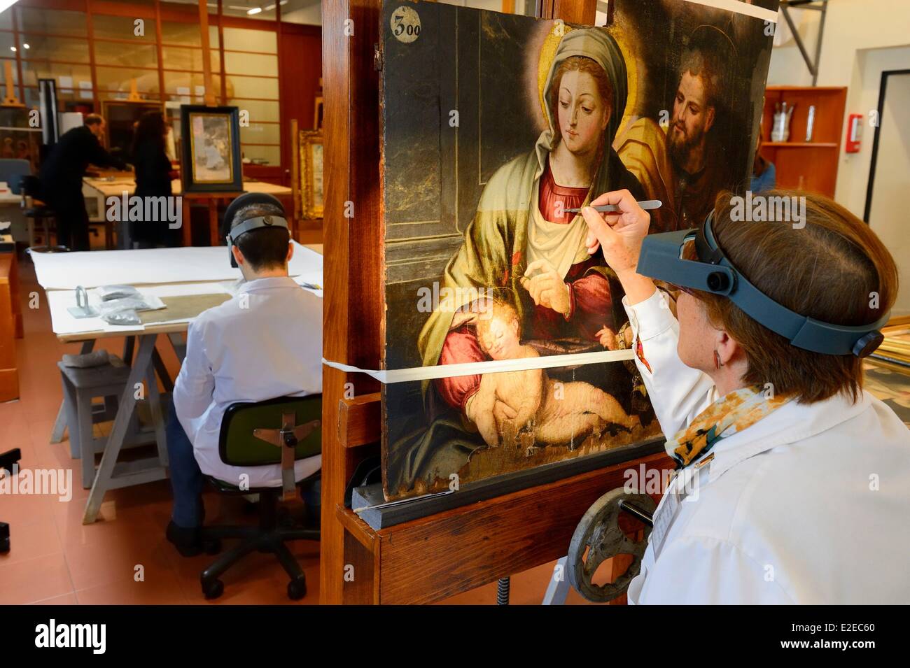 Spain, Andalusia, Seville, museum of Fine Arts, restoration workshop Stock Photo