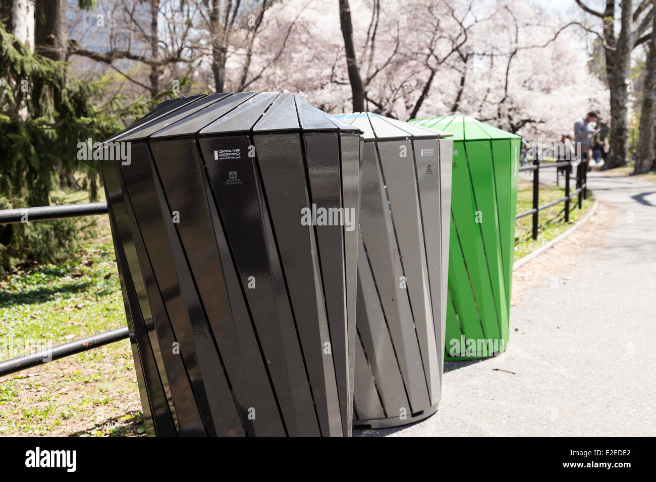New Recycling and Trash Bins, Central Park, NYC, USA Stock Photo Alamy