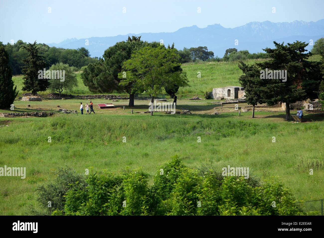 France, Haute Corse, east coast, Costa Serena, near Ghisonaccia Aleria capital of Corsica Roman ancient site Stock Photo