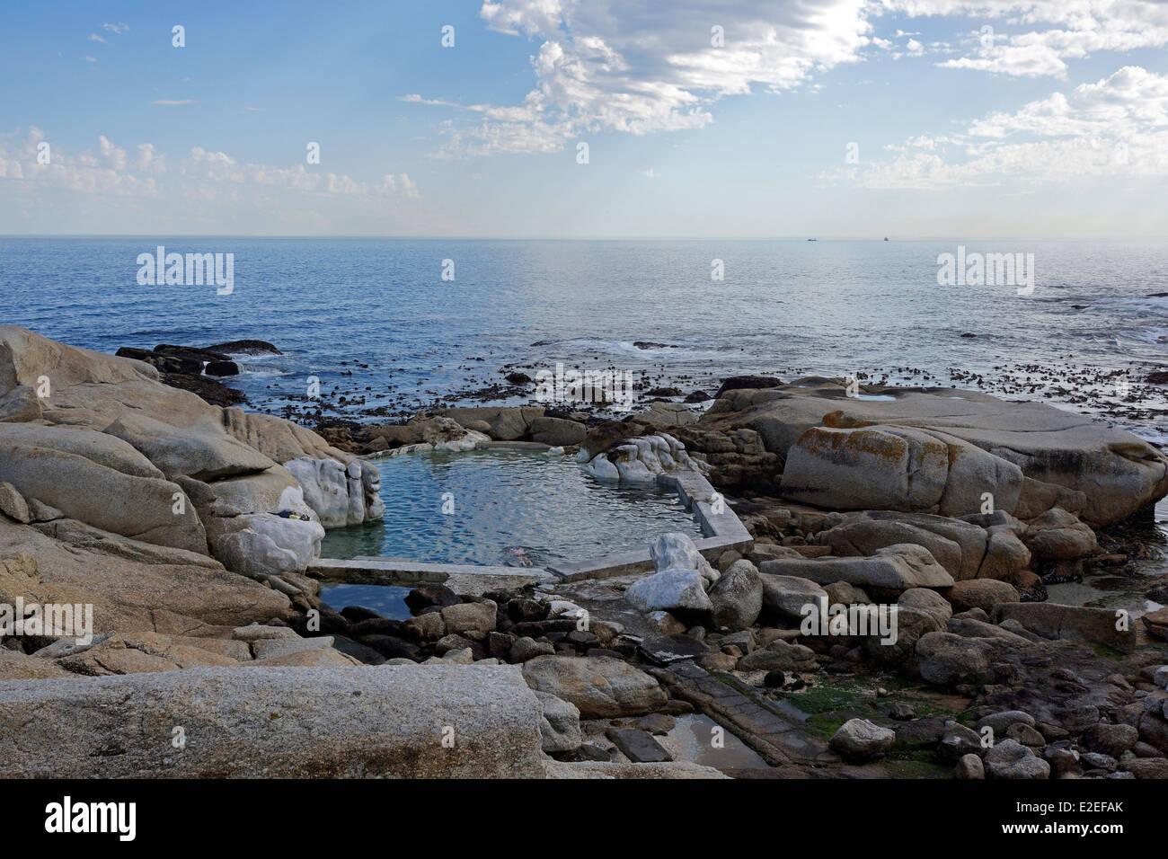 Tidal pool at Saunders Rocks beach , Sea Point, Cape Town. Stock Photo