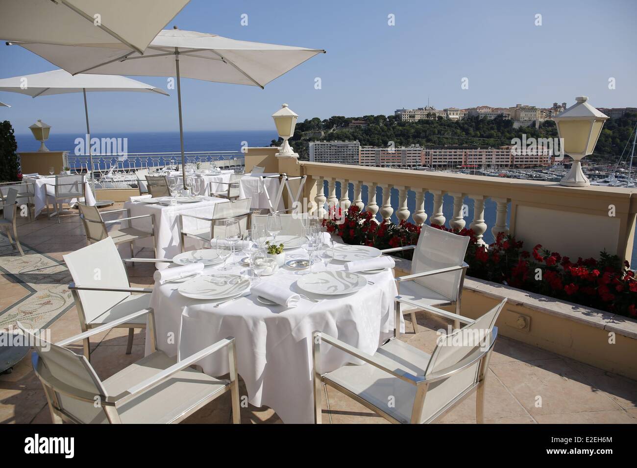 Europe, Principality of Monaco, property of SBM (Societe des Bains de Mer), luxury Hotel Hermitage Stock Photo
