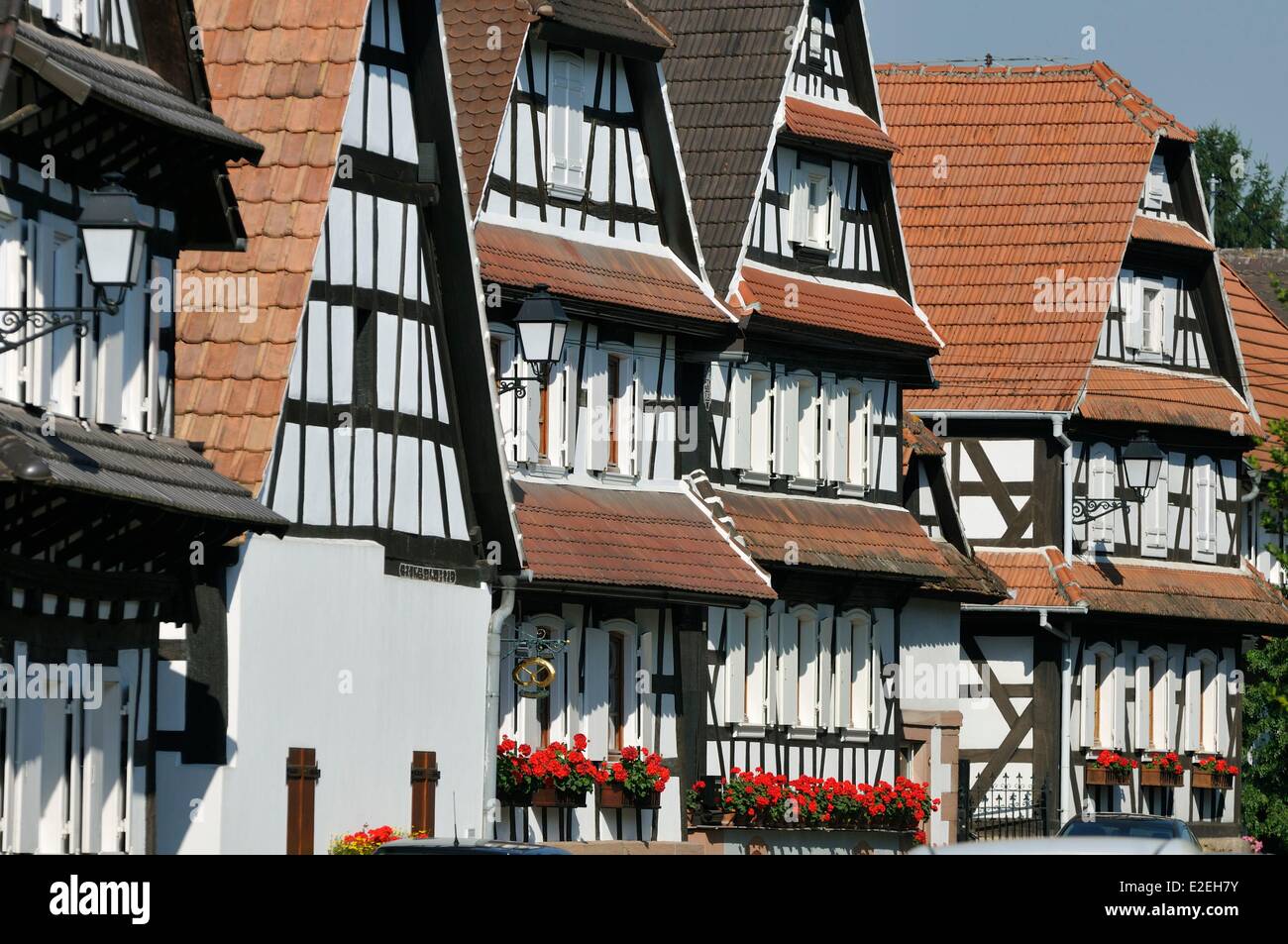 France, Bas Rhin, Hunspach, labelled Les Plus Beaux Villages de France (The  Most beautiful Villages of France), timbered houses Stock Photo - Alamy