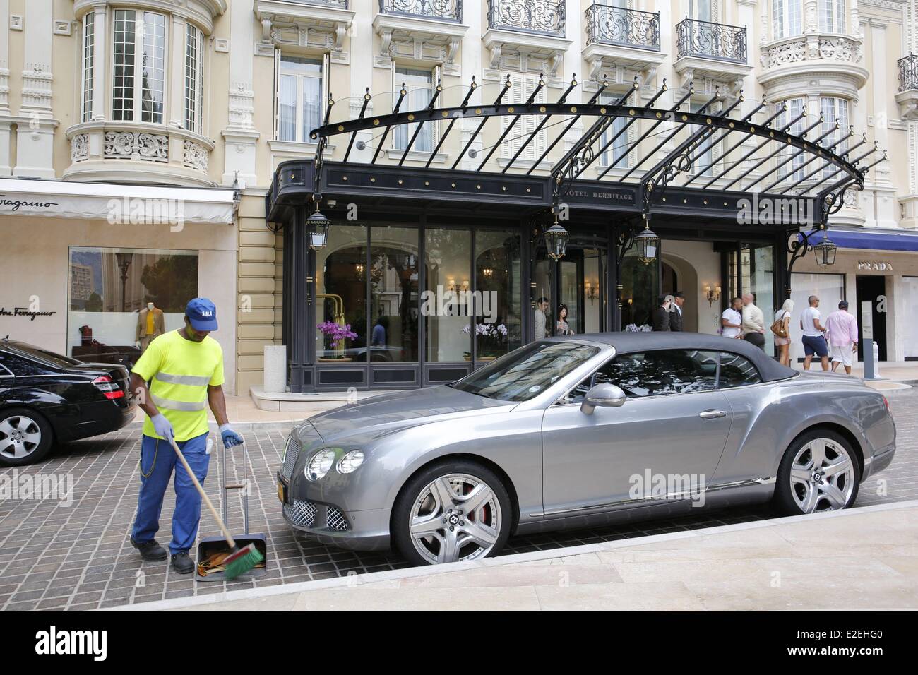 Europe, Principality of Monaco, property of SBM (Societe des Bains de Mer), luxury Hotel Hermitage Stock Photo