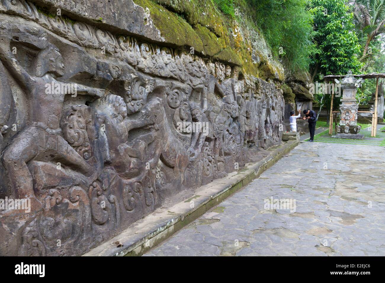 Indonesia, Bali, Bedulu, Yeh Pulu rock carvings Stock Photo