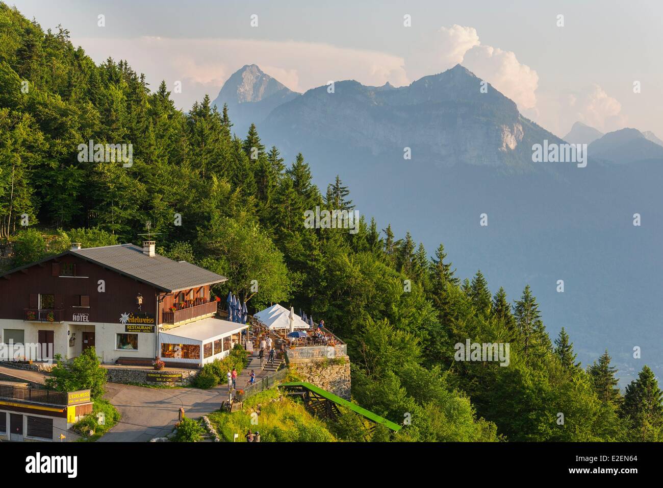 France, Haute-Savoie, hotel restaurant L'Edelweiss at La Forclaz pass