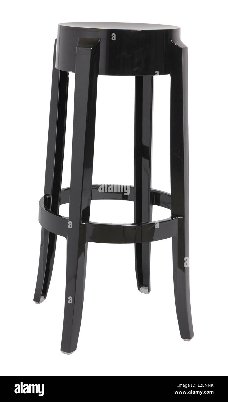 Black Bar Stool Stock Photo Alamy