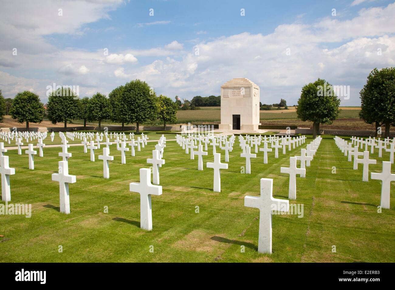 France, Aisne, Bony, American military cemetery, a place of memory of the Great War Stock Photo