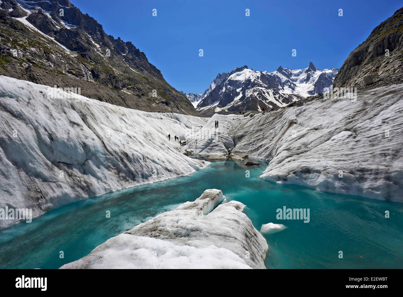 France Haute Savoie Chamonix Mont Blanc Glacier Lake On The Mer De 