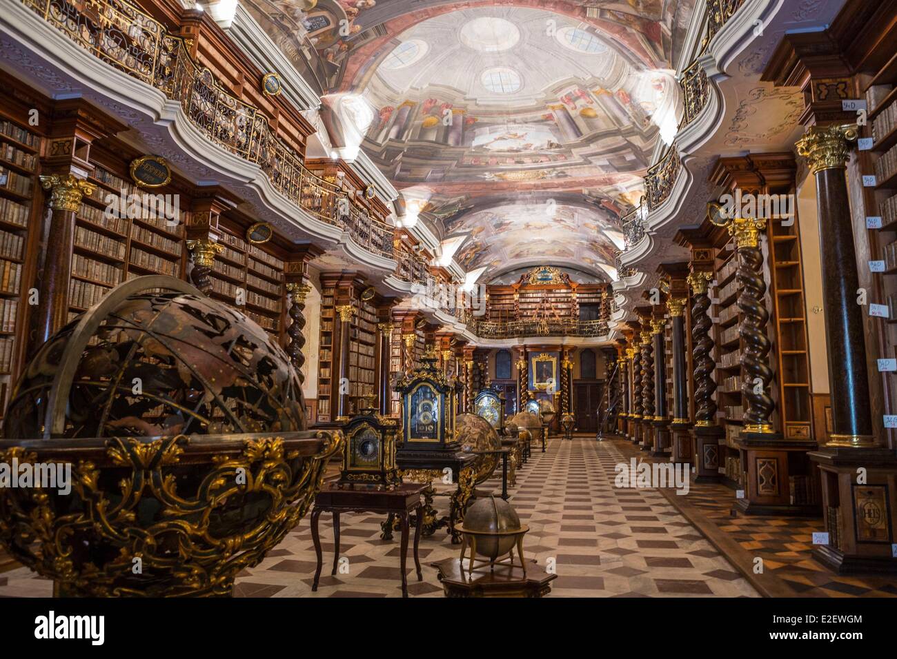Czech Republic Prague historical center listed as World Heritage by UNESCO the Old Town (Stare Mesto) the baroque library Stock Photo