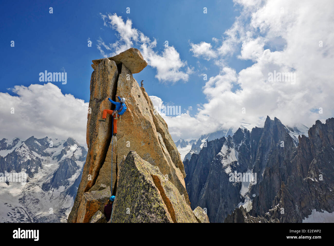 France, Haute Savoie, Chamonix, climbing the Grepon ridge (3482m Stock Photo Alamy