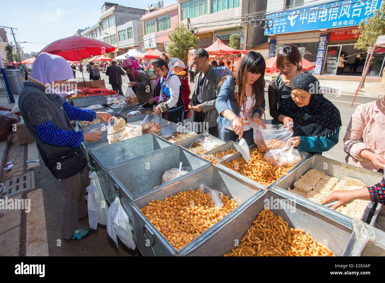 China, Yunnan province, Niujie, Hans people, market Stock Photo