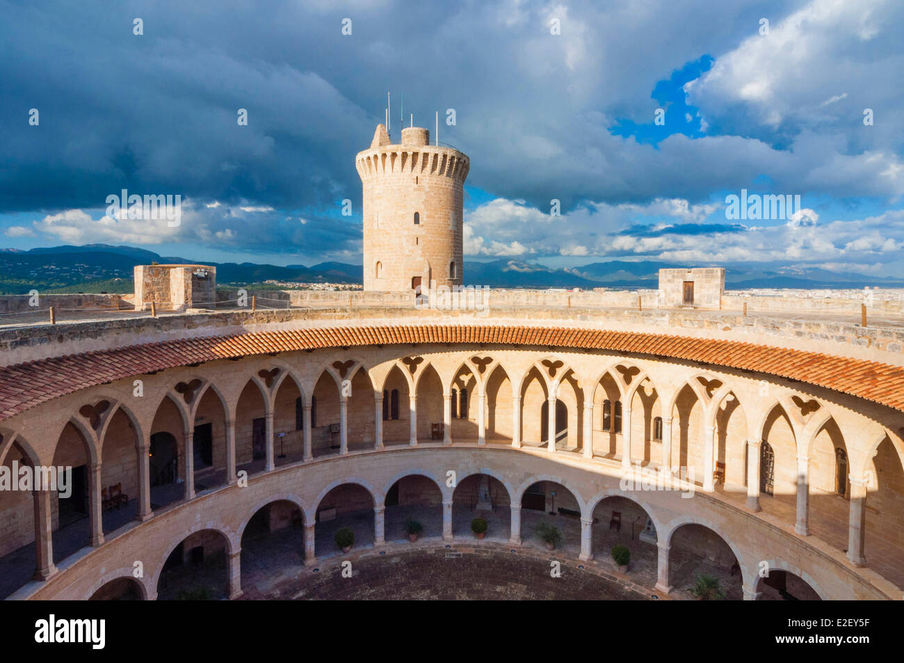 Spain, Balearic Islands, Majorca, Palma de Majorca, Bellver castle Stock Photo
