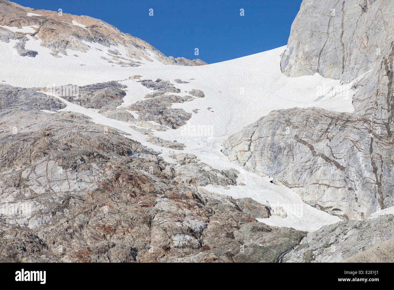 Vieille Photo Argentique Du Glacier Du Vignemale En France – Tirage D'époque Vers 1910