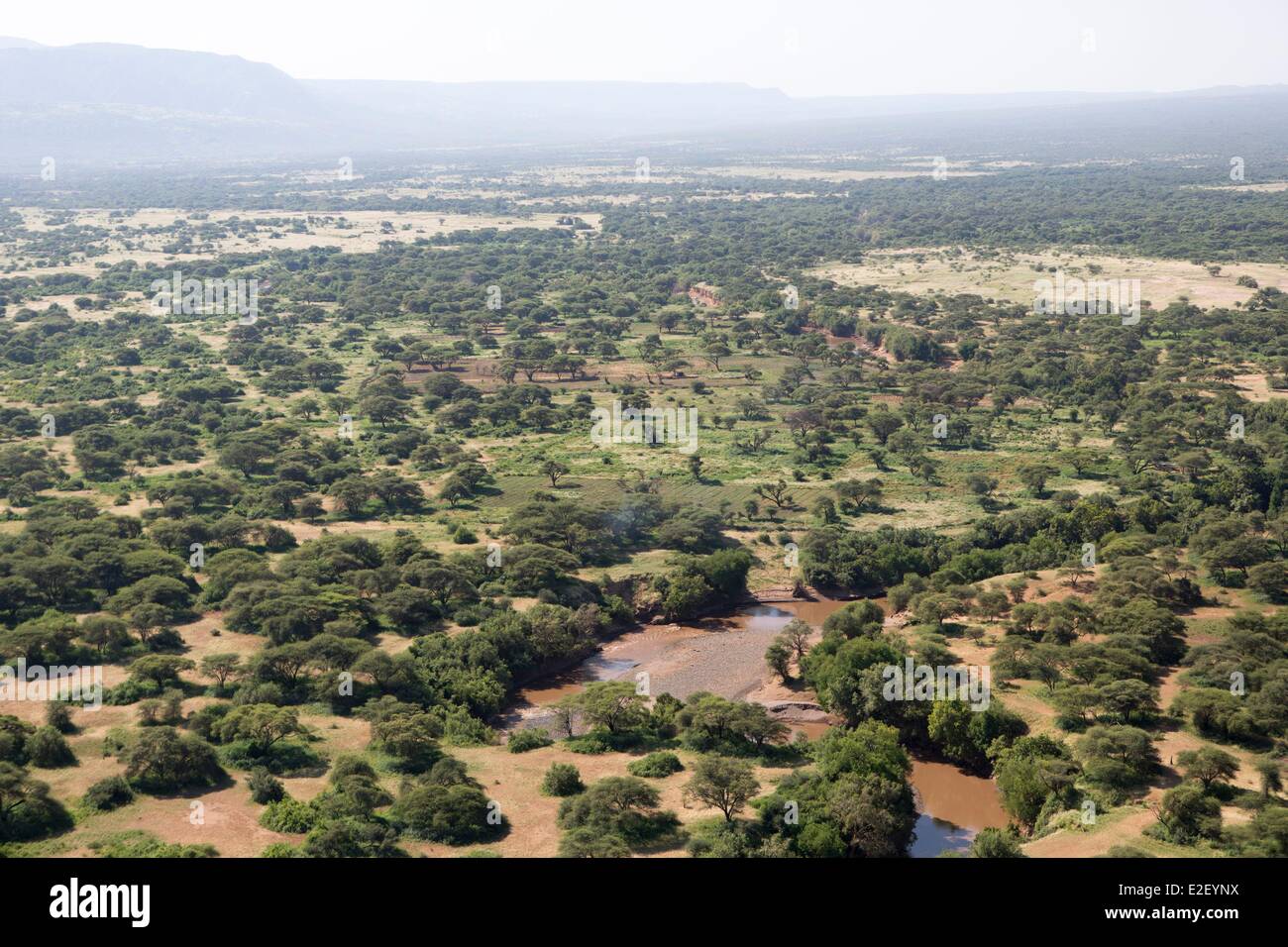 Kenya, around lake Magadi, soda (aerial view) Stock Photo