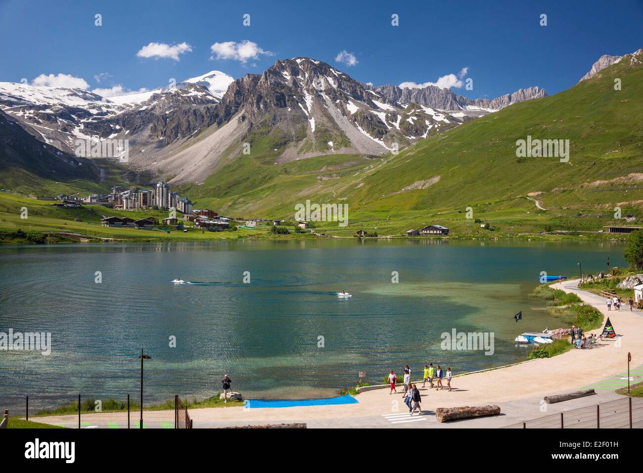 France, Savoie, Tignes, Vanoise massif with view on the Grande Motte (3656m) Stock Photo