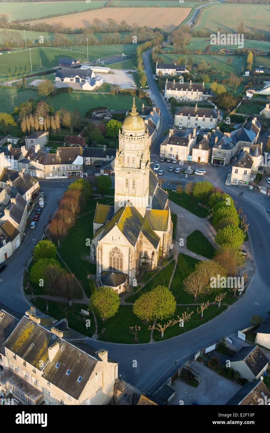 France, Manche, Sainte Marie du Mont (aerial view) Stock Photo
