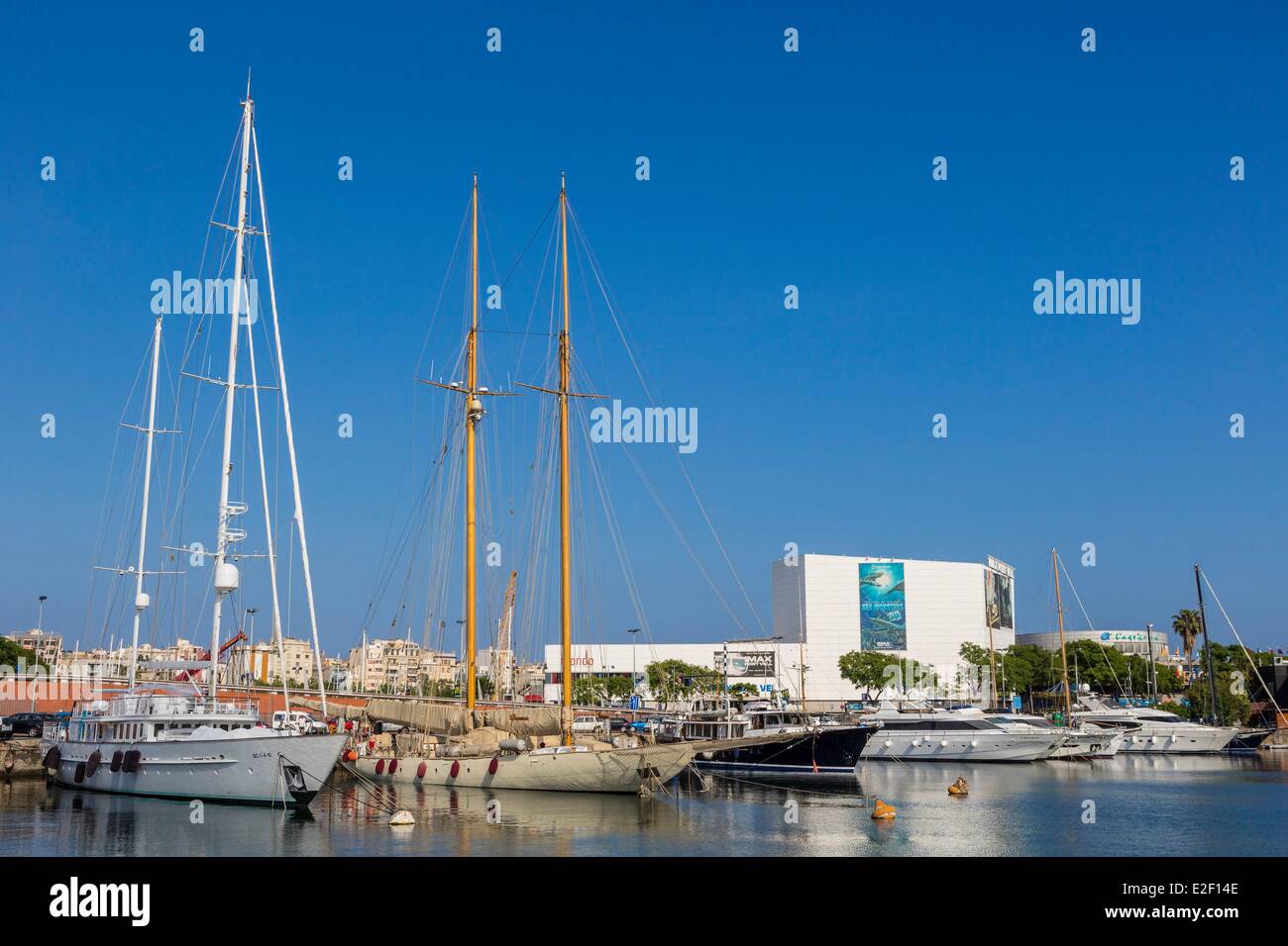 Spain, Catalonia, Barcelona, Barceloneta, Port Vell Stock Photo