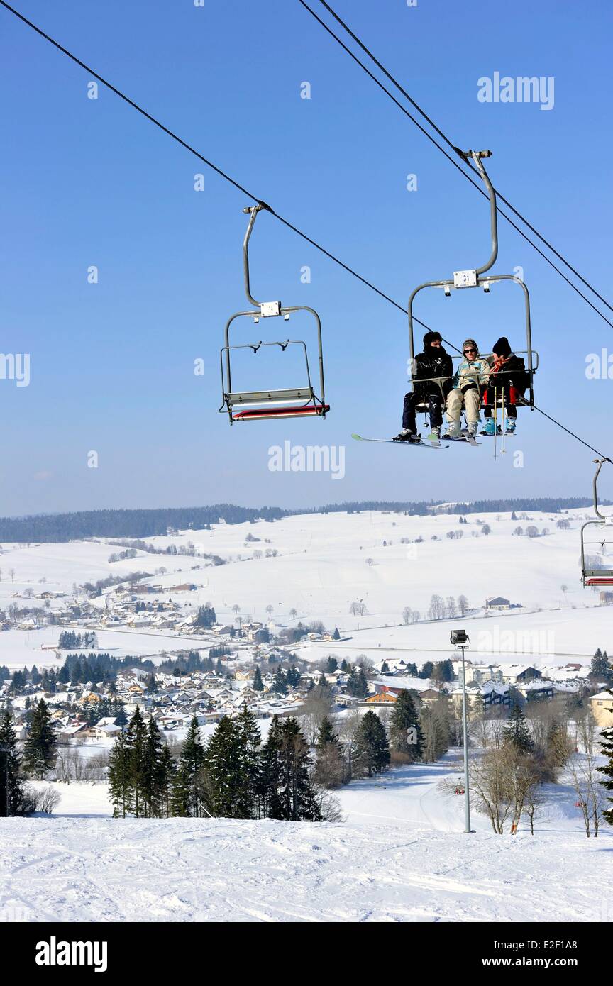 France, Doubs, Metabief, Mont d'Or winter sport station Stock Photo