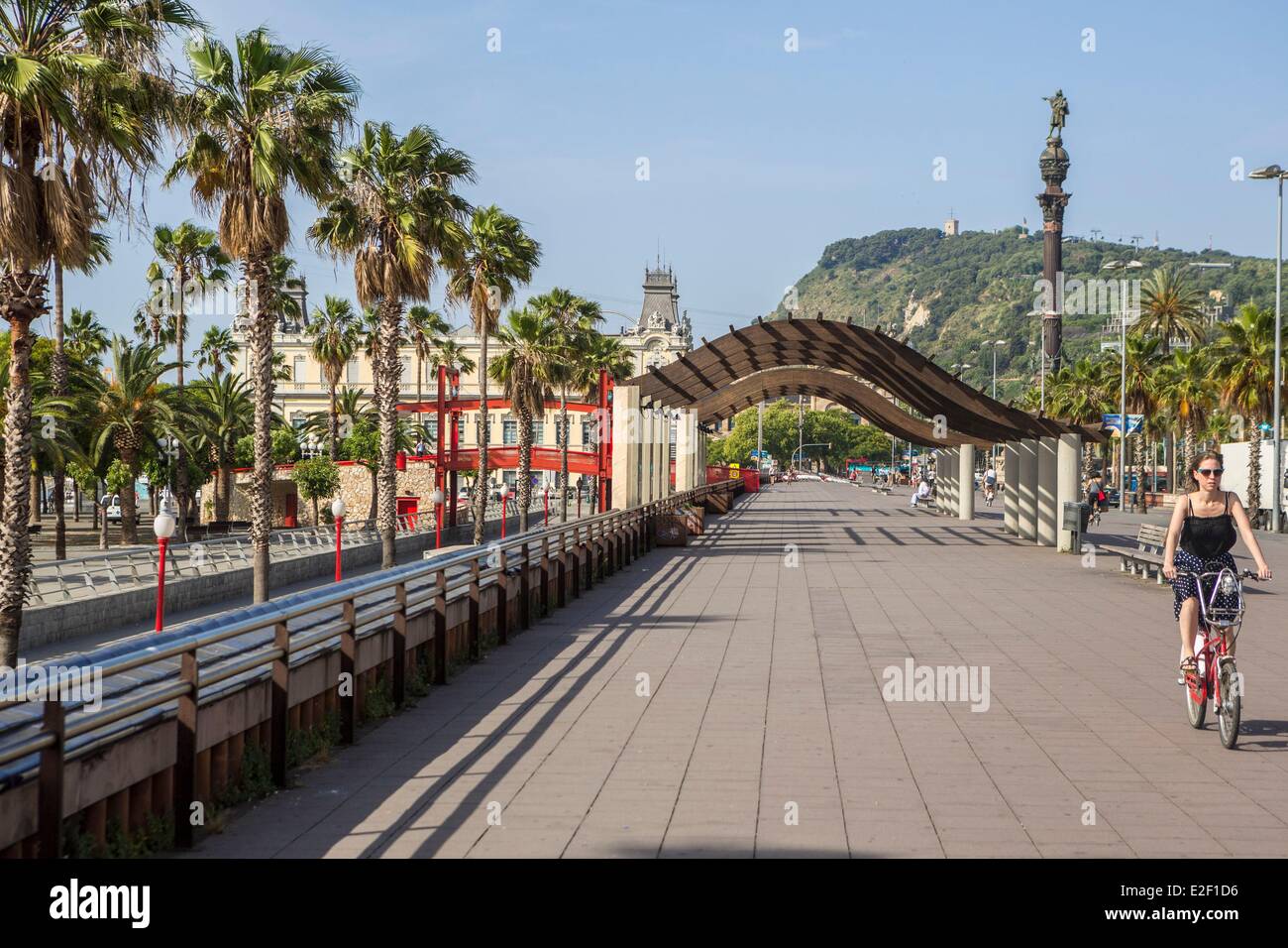 Spain, Catalonia, Barcelona, Barceloneta, Port Vell, Moll de la Fusta Stock Photo