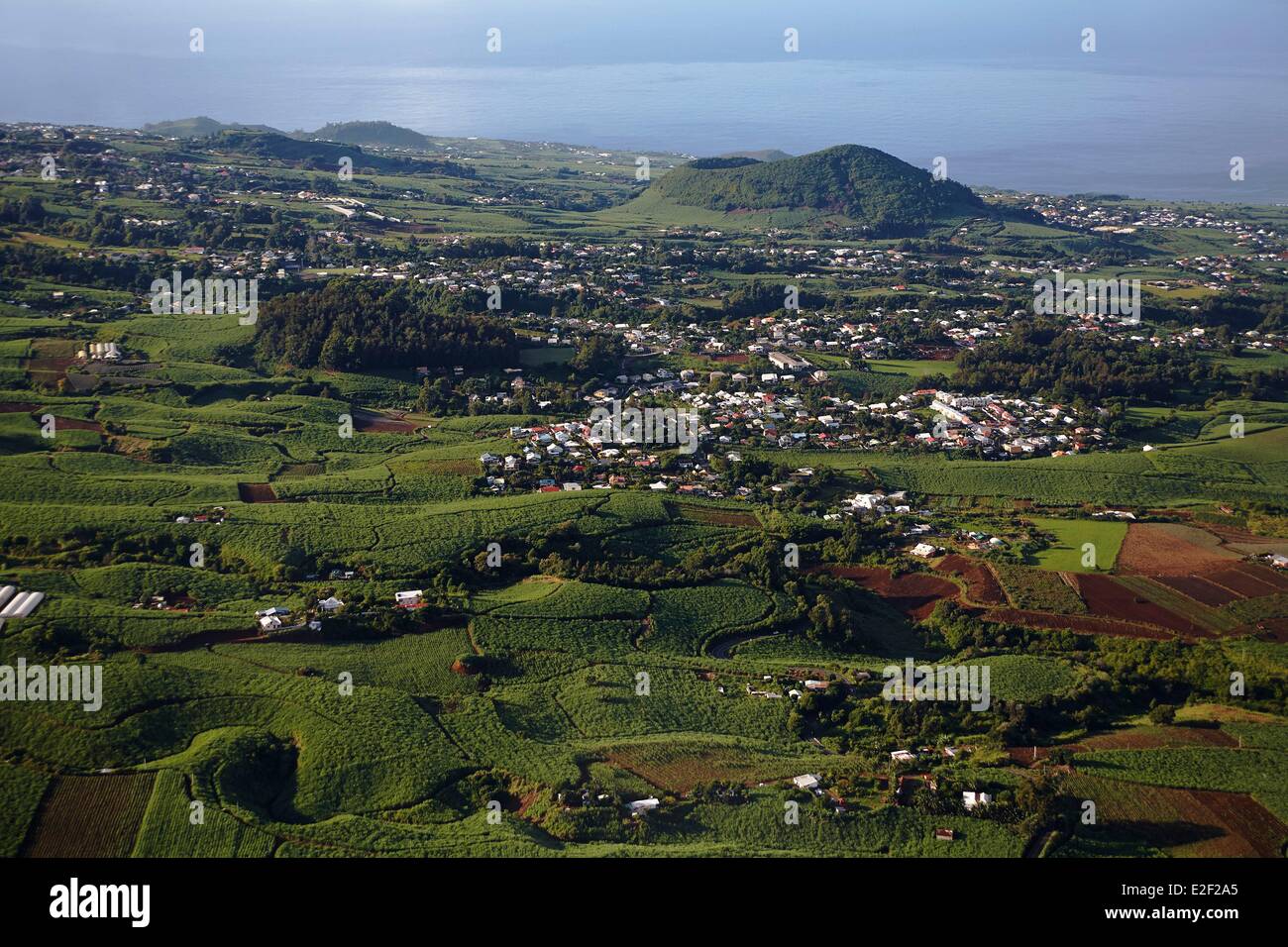 France, Reunion island (French overseas department), Le Tampon, Plaine des  Cafres (aerial view Stock Photo - Alamy