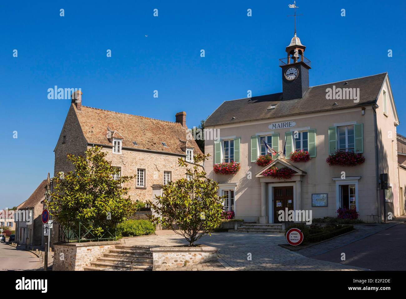 France, Yvelines, Thoiry, City Hall Stock Photo